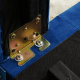 Blue Velvet Sofa with Jeweled buttons