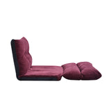 Burgundy Sofa Adjustable Folding Futon with 2 Pillows