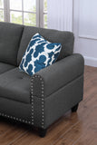 Gray Left Hand Facing Sofa & Chaise with Ottoman