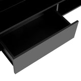 Black Stylish Functional TV stand, 5 Pieces Floating TV Stand Set, High Gloss Wall Mounted Entertainment Center with 16-color LED Light Strips for 75+ inch TV, Black