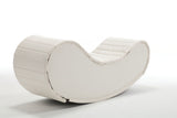 White Rocking Leisure chair for back stretching - bench, Relax Yoga Chaise Leather Curved Sofa