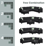 Black  Sectional Sofa Couch