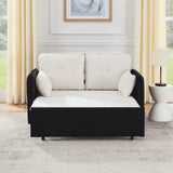 Modern Convertible Sofa Bed w/2 Removable Armrests w/USB Power Port