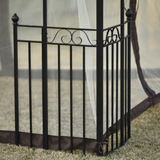 Iron Patio Khaki Outdoor Gazebo, Double Roof Soft Canopy