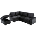 Black Sleeper Sectional Sofa