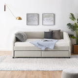 Full Size Daybed with Two Drawers Trundle