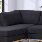 Black Sherpa Wide Double Chaise U-Shape Sectional Sofa