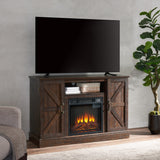 Farmhouse Classic Media TV Stand Entertainment Console with 18" Electric Fireplace Insert