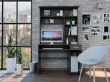 2-Drawer 7-Shelf Computer Desk with Hutch Smokey Oak