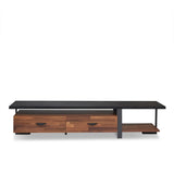 TV Stand in Walnut & Black