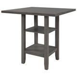 5-Piece Wooden Counter Height Dining Set with Padded Chairs