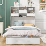 Queen Size Murphy Bed with Bookcase