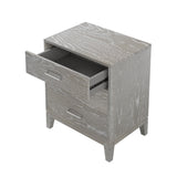 Modern Concise Style Gray Wood Grain Three-Drawer Nightstand