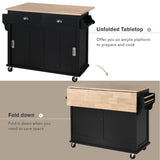 Kitchen Island Cart Concealed sliding barn door adjustable height
