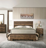 Contemporary Nightstand Light Walnut Color