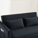 Convertible Sofa Bed, 3-in-1 Versatile Velvet Double Sofa