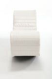 White Rocking Leisure chair for back stretching - bench, Relax Yoga Chaise Leather Curved Sofa