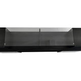TV Stand with 2 Illuminated Glass Shelves, High Gloss Entertainment Center