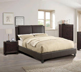 California King Size Bed Faux Leather Upholstered