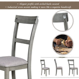 5 Piece Dining Table Set Industrial Wooden Kitchen Table and 4 Chairs