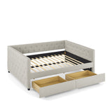 Upholstered Full Size Daybed with Two Drawers
