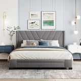 Queen Size Storage Bed Linen Upholstered Platform Bed