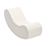White Rocking Leisure chair for back stretching - bench, Relax Yoga Chaise Leather Curved Sofa