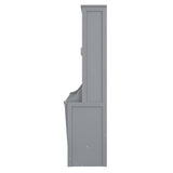 Queen Size Grey Murphy Bed with Shelf