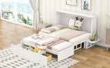 Queen Size Mobile Murphy Bed with Drawer and Little Shelves