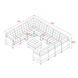 Grey U shape Modular Sectional Sofa