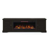 Devine 83 inch Electric Fireplace TV Console for TVs up to 95 inches, Clove finish