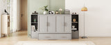 Full Size Murphy Bed with Shelves, Drawers and USB Ports