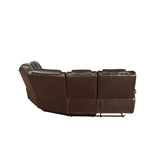 Brown Power Reclining Sectional made with Faux Leather