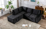 Black Sleeper Sectional Sofa