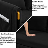Black Convertible Sofa Bed Loveseat with Pull Out Bed