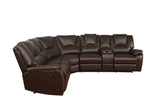 Brown Power Reclining Sectional made with Faux Leather