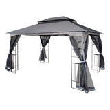 13x10 Outdoor Patio Gazebo Canopy Tent With Ventilated Double Roof And Mosquito net