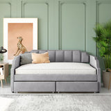 Twin Size Upholstered daybed with Drawers