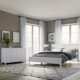 Queen White Solid Wood 3 Piece Bedroom Set