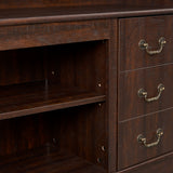 Traditional TV Media Stand Farmhouse Rustic Entertainment Console