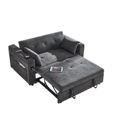 Pull-Out Sleeper Sofa Bed Double Seat Recliner Sofa Bed