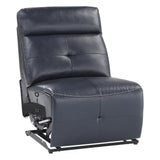 Reclining Sectional with Left Chaise Navy Blue