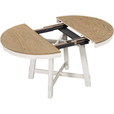5-Piece Farmhouse Dining Table Set Wood Round Extendable Dining Table