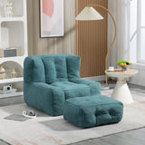 Fluffy Green bean bag chair