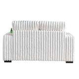 Square Arm Loveseat With Ottoman, Cup Holder, Bluetooth Speaker,Wireless Charger,USB Ports