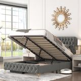 Queen Platform Bed Frame With pneumatic hydraulic Lift function