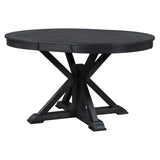 Furniture Retro Style Dining Table Set with Extendable Table and 4 Upholstered Chairs