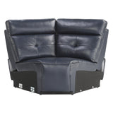 Reclining Sectional with Left Chaise Navy Blue