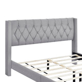 Queen Size Upholstered Platform Bed with Two Nightstands and Storage Bench