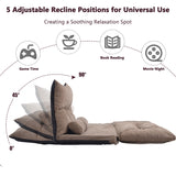 Light Brown Adjustable Folding Futon Sofa